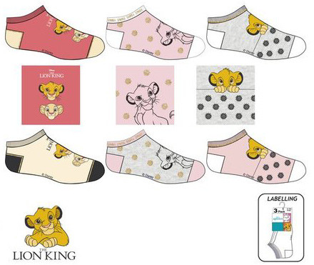 Disney The Lion King Kids' Ankle Socks 23-34