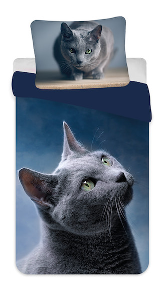 Cat Dark duvet cover 140×200cm, 70x90 cm microfibre