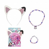Gabbys Dollhouse Cat Ears jewelry and headband set