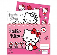 Hello Kitty Sweetheart A/4 spiral sketchbook with 40 sheets and stickers