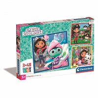Gabbys Dollhouse Spa-Day 3x48 piece puzzle Clementoni CMC25300