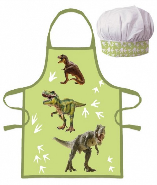 Dinosaur T-Rex children's apron 2-piece set