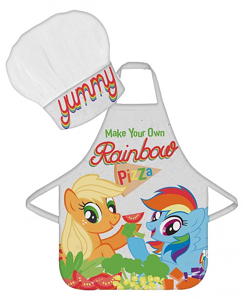 My Little Pony Rainbow Pizza  children's apron 2-piece set