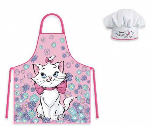 Disney Marie Flower Garden Cat Kids Apron 2-Piece Set