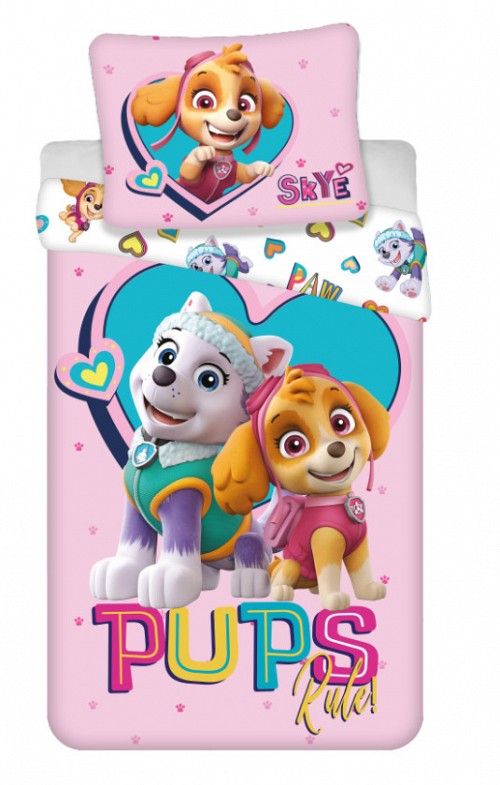 Paw Patrol Pups Rule bedding set 140×200cm, 70×90 cm microfibre