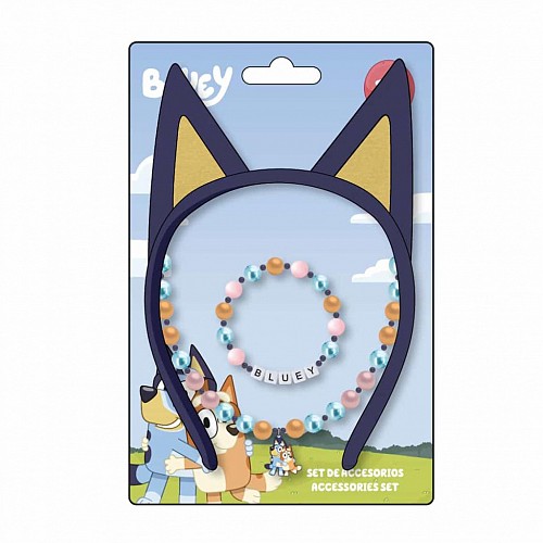 Bluey Ears jewelry and headband set