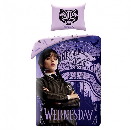 Wednesday Nevermore Academy bedding set 140x200cm, 70x90 cm