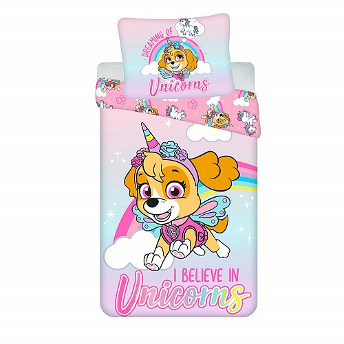 Paw Patrol Unicorn Dreams bed linen cover 140x200 cm, 70x90 cm