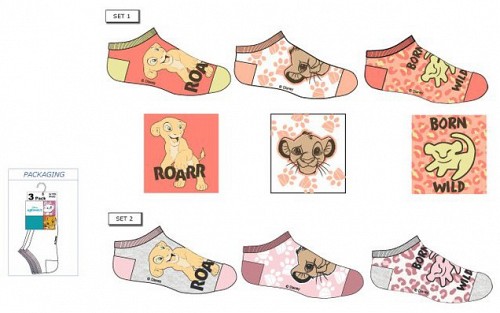 Disney The Lion King kids' sneaker socks 23-34