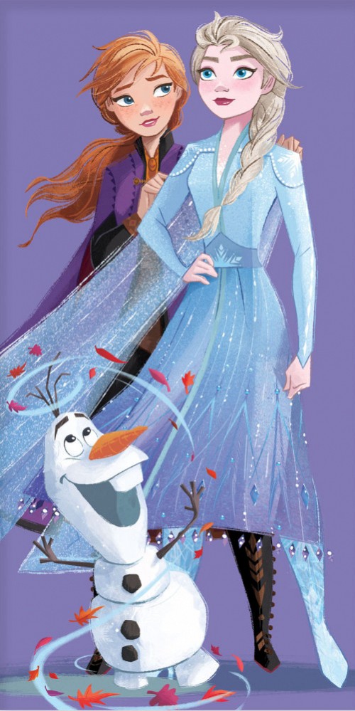 Disney Frozen Purple bath towel, beach towel 70x140 cm