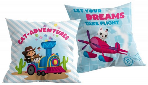 Gabby's Dollhouse Cat-Adventures cushion, decorative pillow 40x40 cm