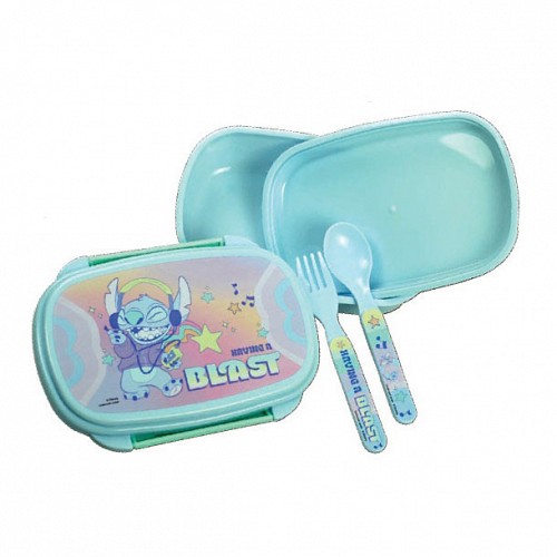 Disney Lilo and Stitch Blast sandwich box + cutlery set