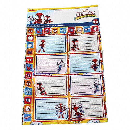 Spiderman Spidey notebook label with stickers, 16 pcs