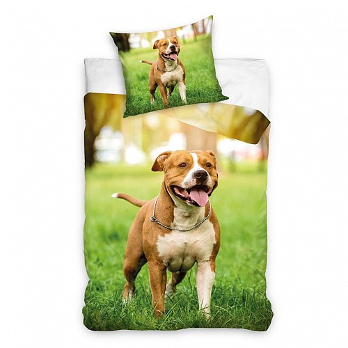 Animals Staffordshire Dog bedding set 140×200cm, 70×90 cm