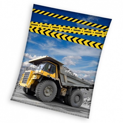 Construction Danger coral fleece polar blanket 130x170cm