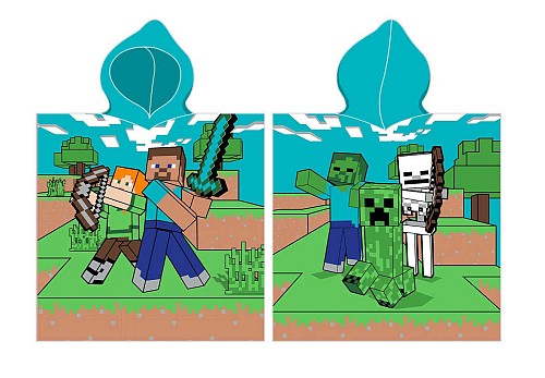 Minecraft Diamond Defender Beach Towel Poncho 50x115 cm