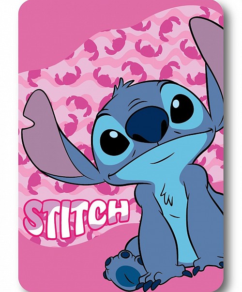 Disney Lilo and Stitch Pink Wave fleece blanket 100x140cm