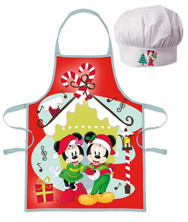 Disney Minnie  and Mickey Christmas Kid Apron 2 Piece Set