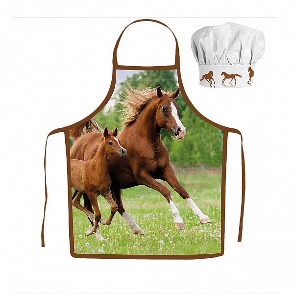 Horses Career childrens apron 2-piece set