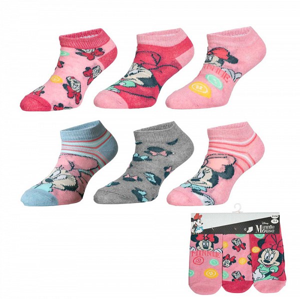 Disney Minnie  kids no-show socks 23-34