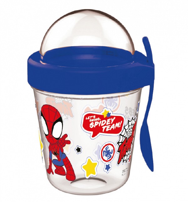 Spiderman Spidey cup with snack holder, lid and spoon 350 ml