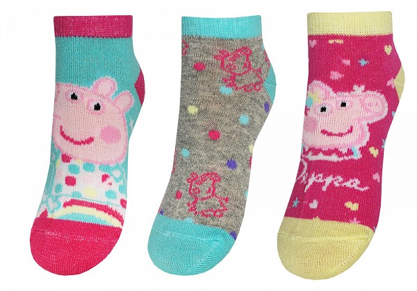 Peppa Pig childrens no-show socks 23-34