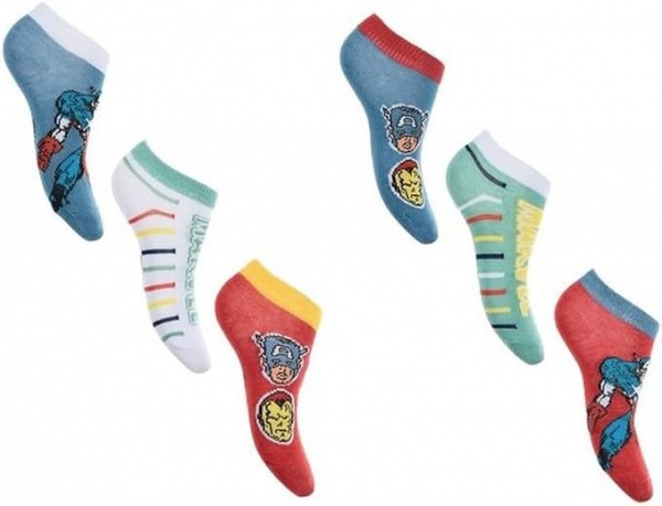 Avengers childrens invisible socks 23-34