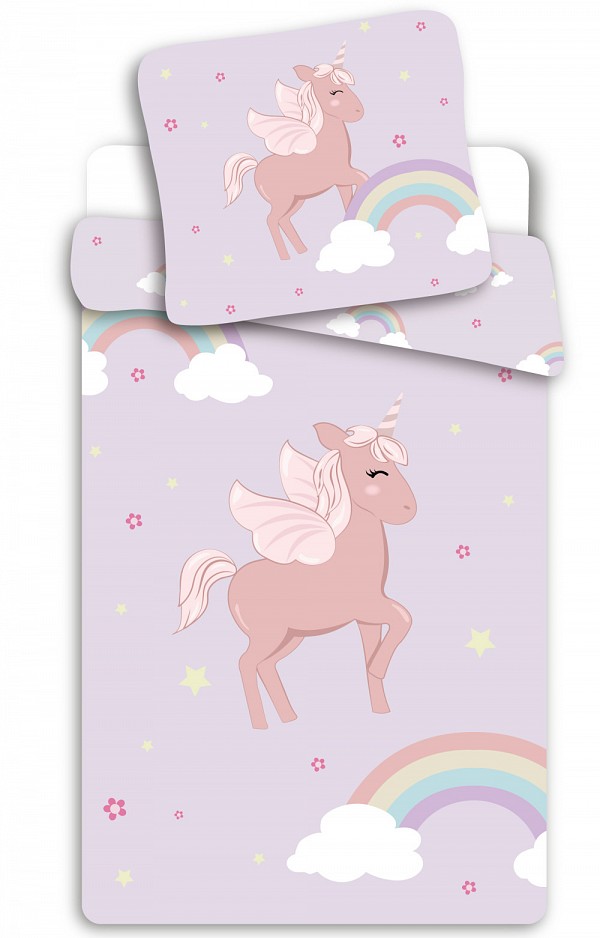 Unicorn Cloudy Pink bedding set 140×200cm, 70×90 cm