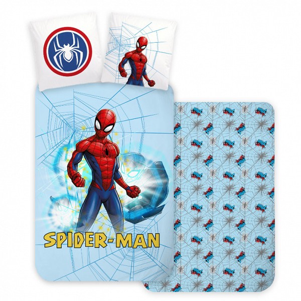 Spiderman Light Blue childrens bedding set 100×135 cm, 40×60 cm