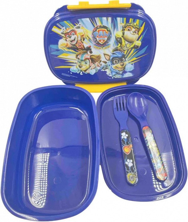 Paw Patrol Power Up sandwich box + cutlery set