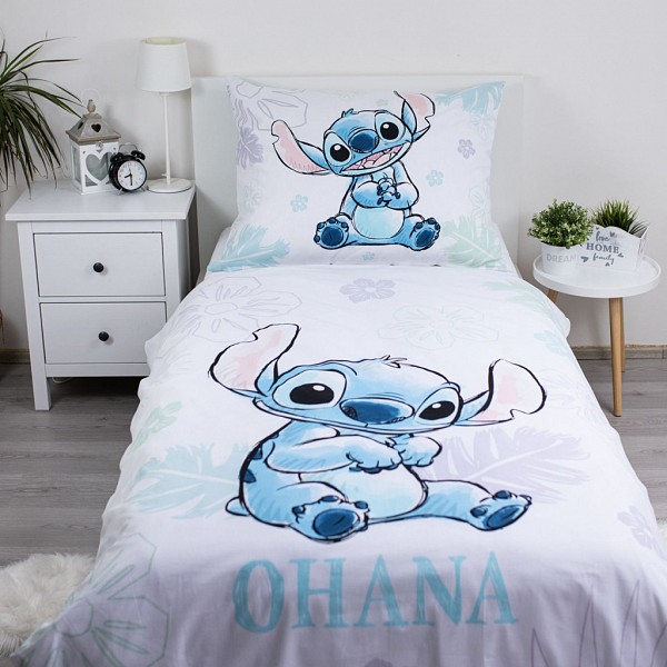 Disney Lilo and Stitch Ohana White bedding cover 140×200cm, 70×90 cm