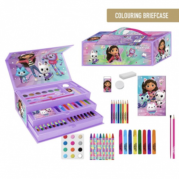Gabbys Dollhouse stationery set in suitcase