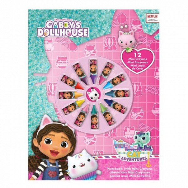 Gabbys Dollhouse Smoothie Land notebook + mini crayon set