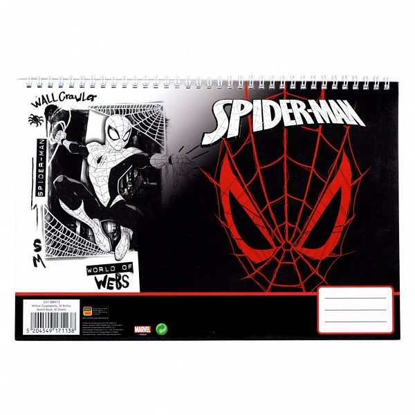 Spiderman World of Webs A/4 spiral sketchbook, 30 sheets
