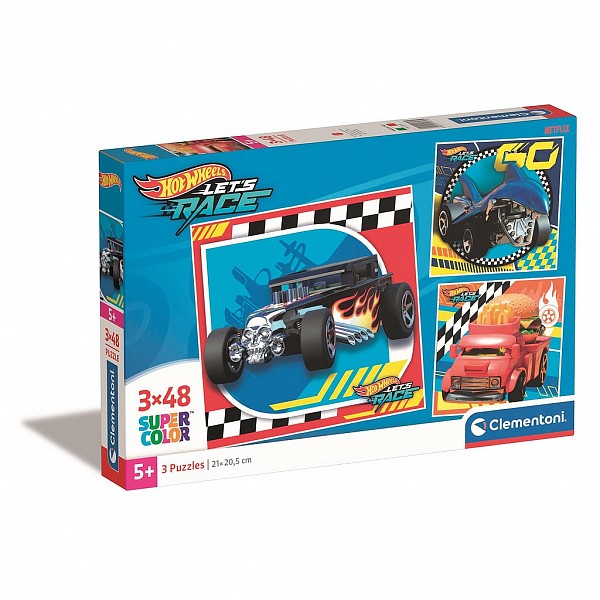 Hot Wheels Go 3x48 db-os puzzle Clementoni CMC25313