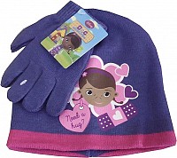 Doc McStuffins Hug Disney Dr. Plush childrens hat + glove set 52-54 cm