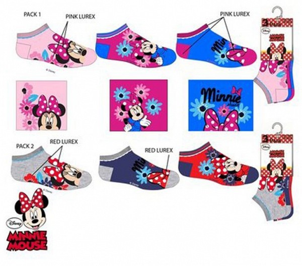 Disney Minnie  kids ankle socks 23-34