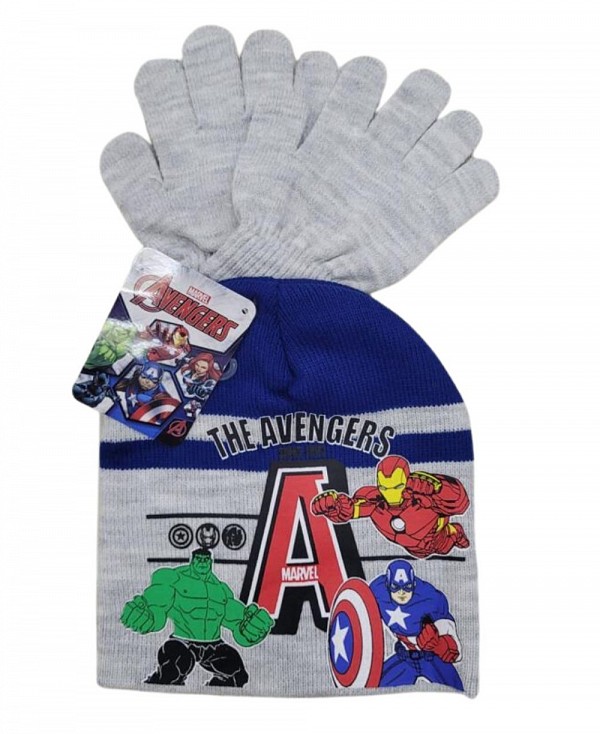 Avengers kids hat + glove set 52-54 cm