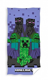 Minecraft Purple bath towel, beach towel 70x140cm