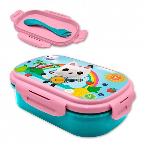 Gabbys Dollhouse Smoothie Land sandwich box + cutlery set