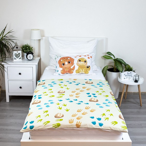 Dinosaur Friends childrens bedding set 100×135cm, 40×60 cm