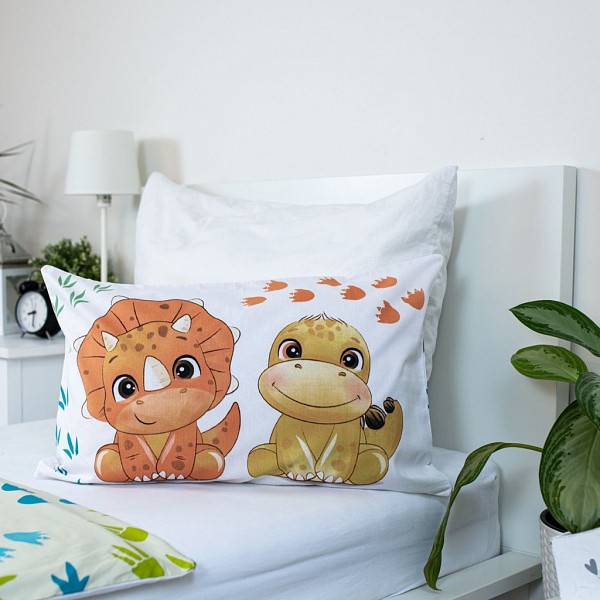 Dinosaur Friends childrens bedding set 100×135cm, 40×60 cm