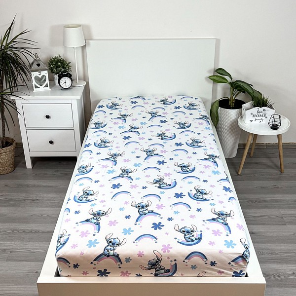 Disney Lilo and Stitch Rainbow Fitted sheet 90x200 cm