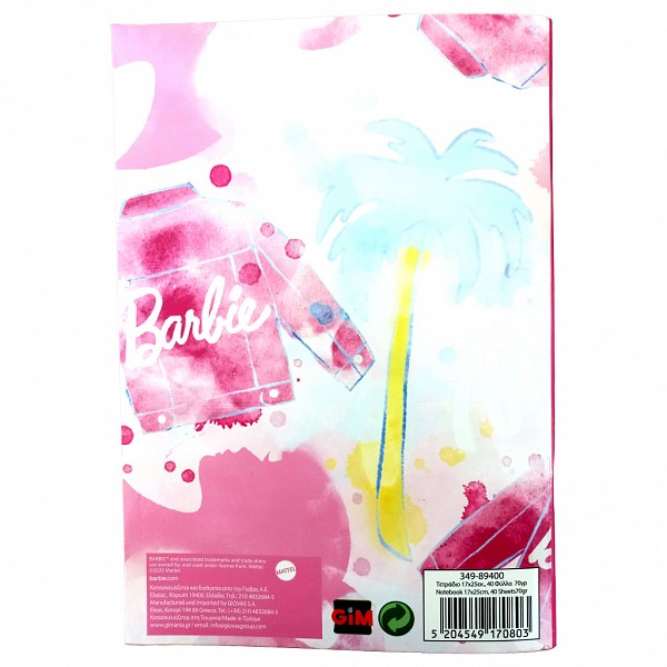 Barbie Paints B/5 lined notebook 40 sheets