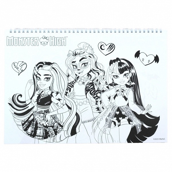 Monster High Crew A/4 spiral sketchbook with 40 pages and stickers