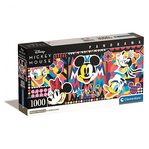 Disney Mickey Pop Art 1000-piece panorama Compact puzzle Clementoni CMC39871