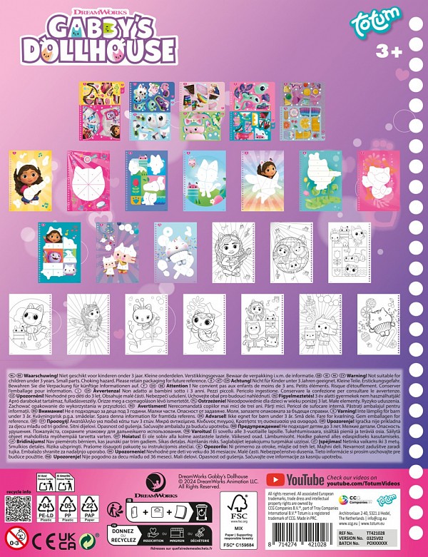 Gabbys Dollhouse Sprinkle Party puzzle sticker and coloring set CCG421028