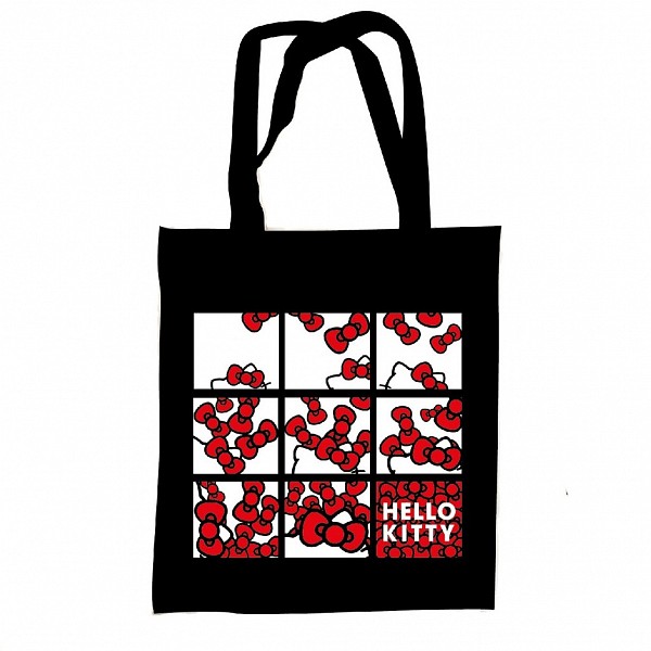 Hello Kitty Bows canvas bag, shopping bag 44 cm
