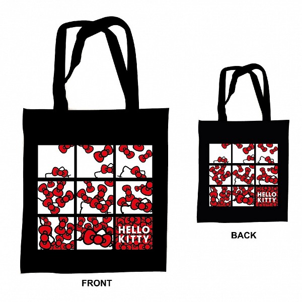 Hello Kitty Bows canvas bag, shopping bag 44 cm