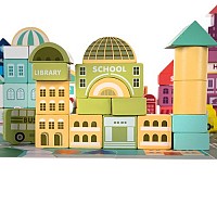 Wooden blocks - city 100pcs Kruzzel 19159